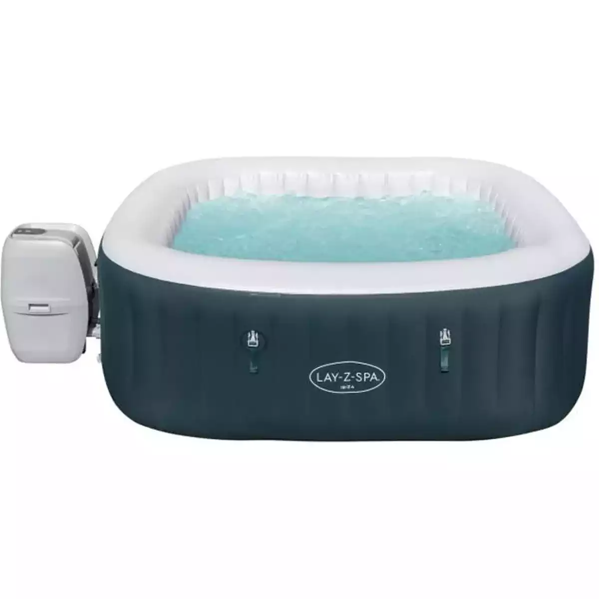 BESTWAY Spa gonflable Lay-Z-Spa Ibiza Airjet - Pour 4 à 6 personnes - Carré - 180 x 180 x 66 cm