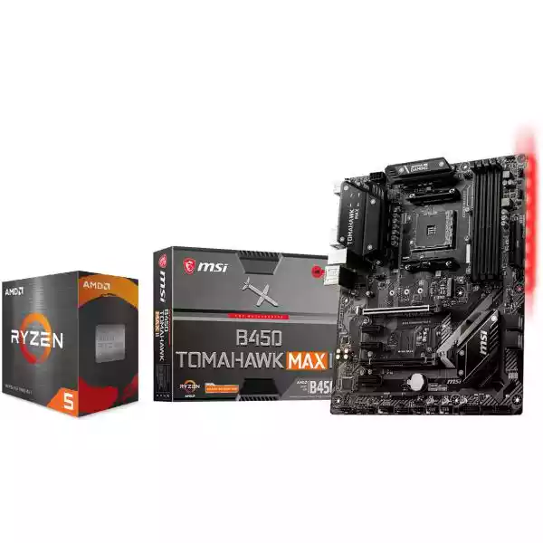 AMD - Kit Processeur Ryzen 5 5600X - 3,7/4,6 GHz + Carte mère B450 TOMAHAWK  MAX II